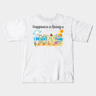 Happiness Is Being A Grannie Summer Beach Happy Mother's Day Kids T-Shirt